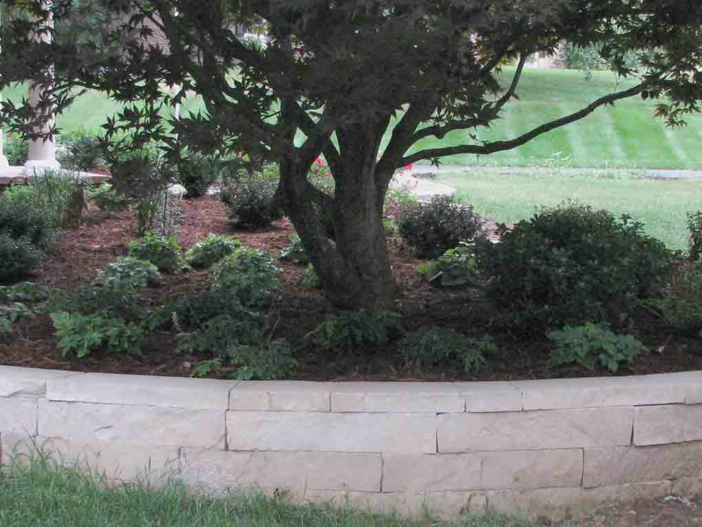 West County wall of calico cream stone